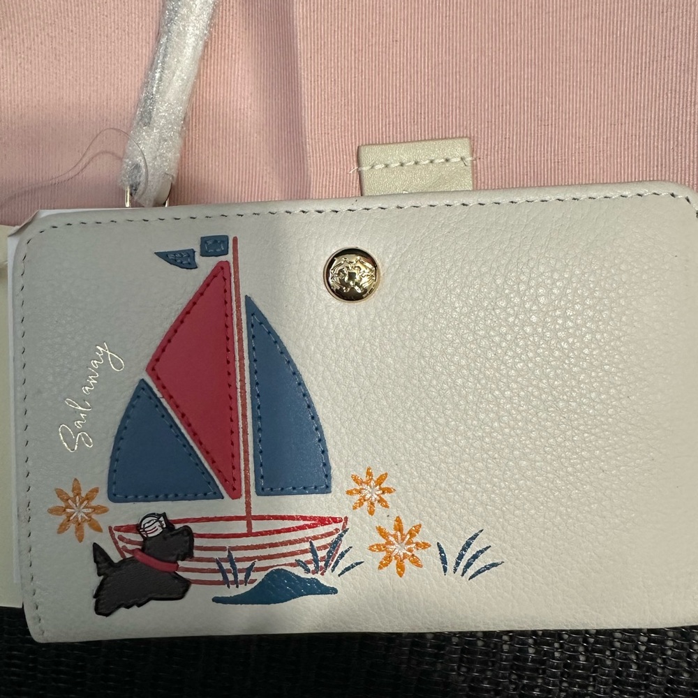 Radley London Sailboat Design White Leather Wallet